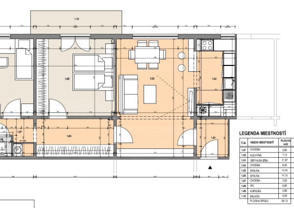 PRIESTRANNÝ, KOMPLETNE ZREKONŠTRUOVANÝ 3I BYT S BALKÓNOM NA HABURSKEJ